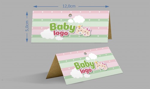 Tapetas ou Solapa 12x10cm aberta e 12x5cm dobrada com plastificação brilho na frente