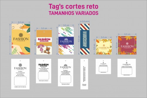 Tags ou etiquetas (corte RETO)
