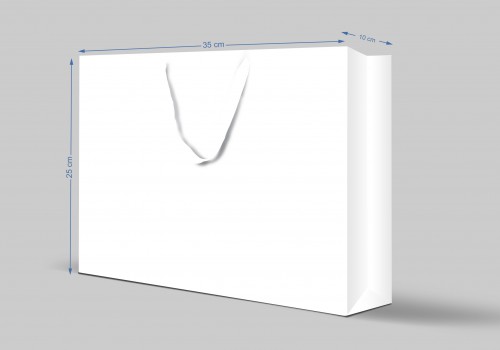 Sacola BRANCA M 35x25x10cm (Medidas plana 46,5x32,6cm) - Matriz IDEZ133