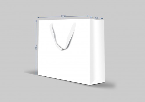 Sacola BRANCA P 22x23,5x8cm (Medidas plana 32x31,5cm) - Matriz IDEZ246